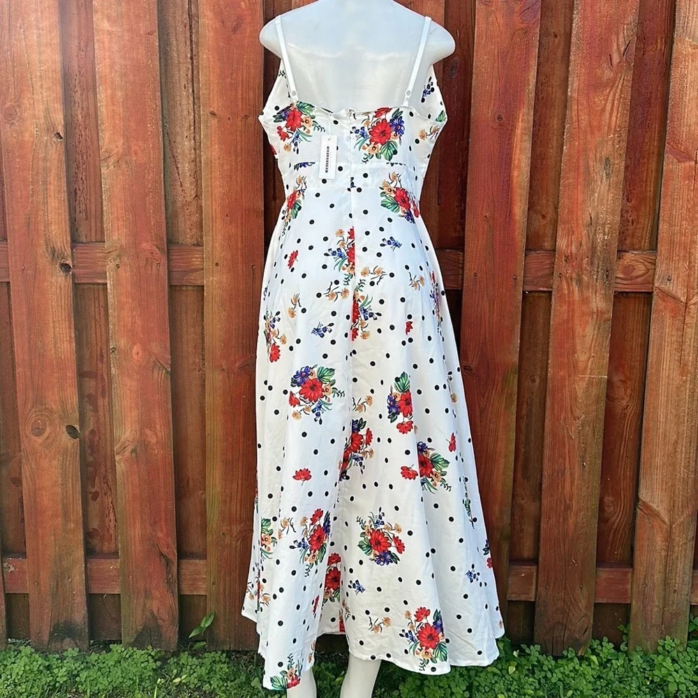 Chic Me Spaghetti Strap Cut Up V-neck Maxi Dress Size L Floral - Picture 13 of 13